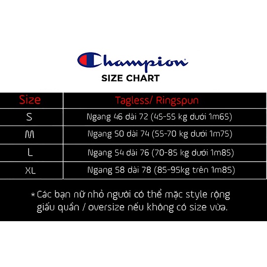 Áo Thun Champion Tagless Product Logo - AUTHENTIC 100% ĐƯỢC NHẬP TRỰC TIẾP TỪ MỸ