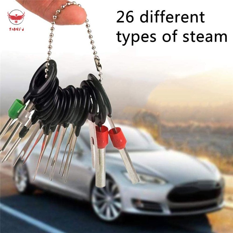 TMNFJ 26Pcs Car Terminal Removal Tool Kit Terminal Ejector Kit Wire Connector Pin Release Extractor Puller