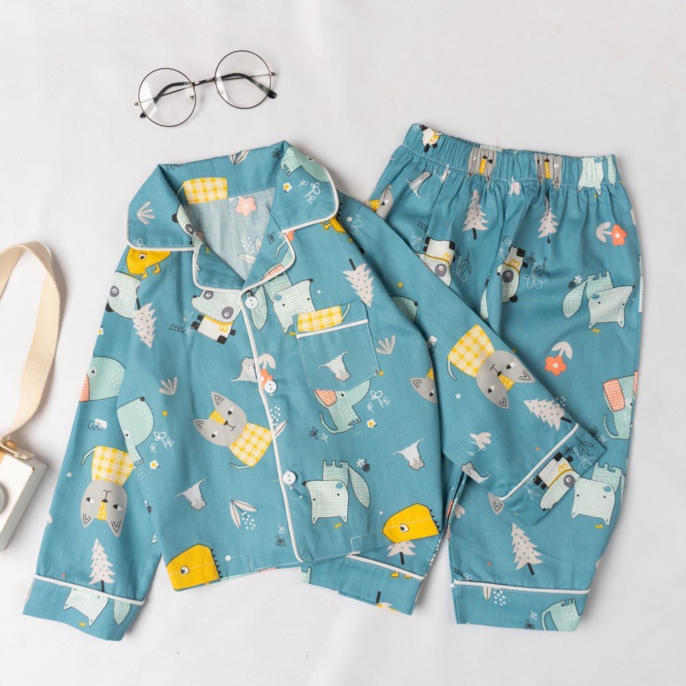 Bộ đồ pyjama rời dài tay họa tiết dễ thương cho bé BR20017  MAGICKIDS Quần áo trẻ em