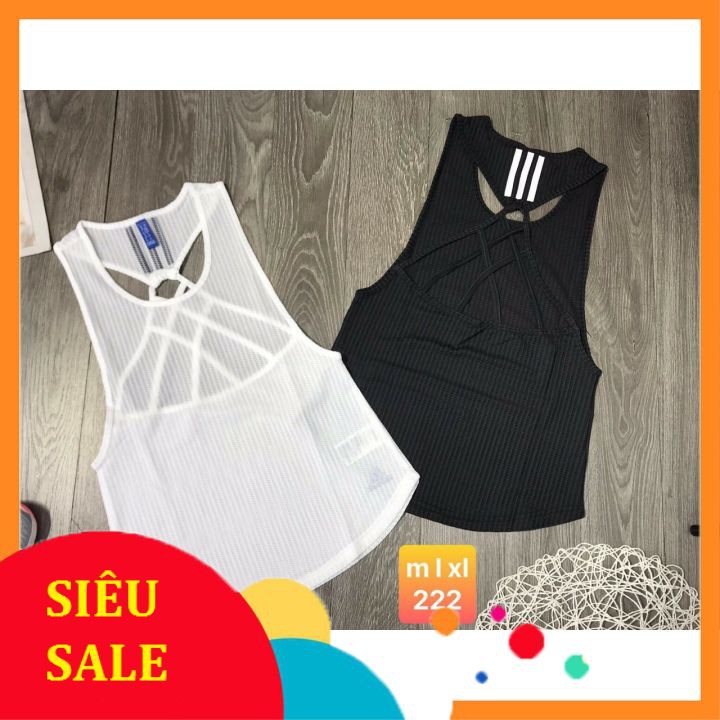 ÁO TẬP GYM NỮ - ÁO 3 LỖ VẢI SỌC TĂM