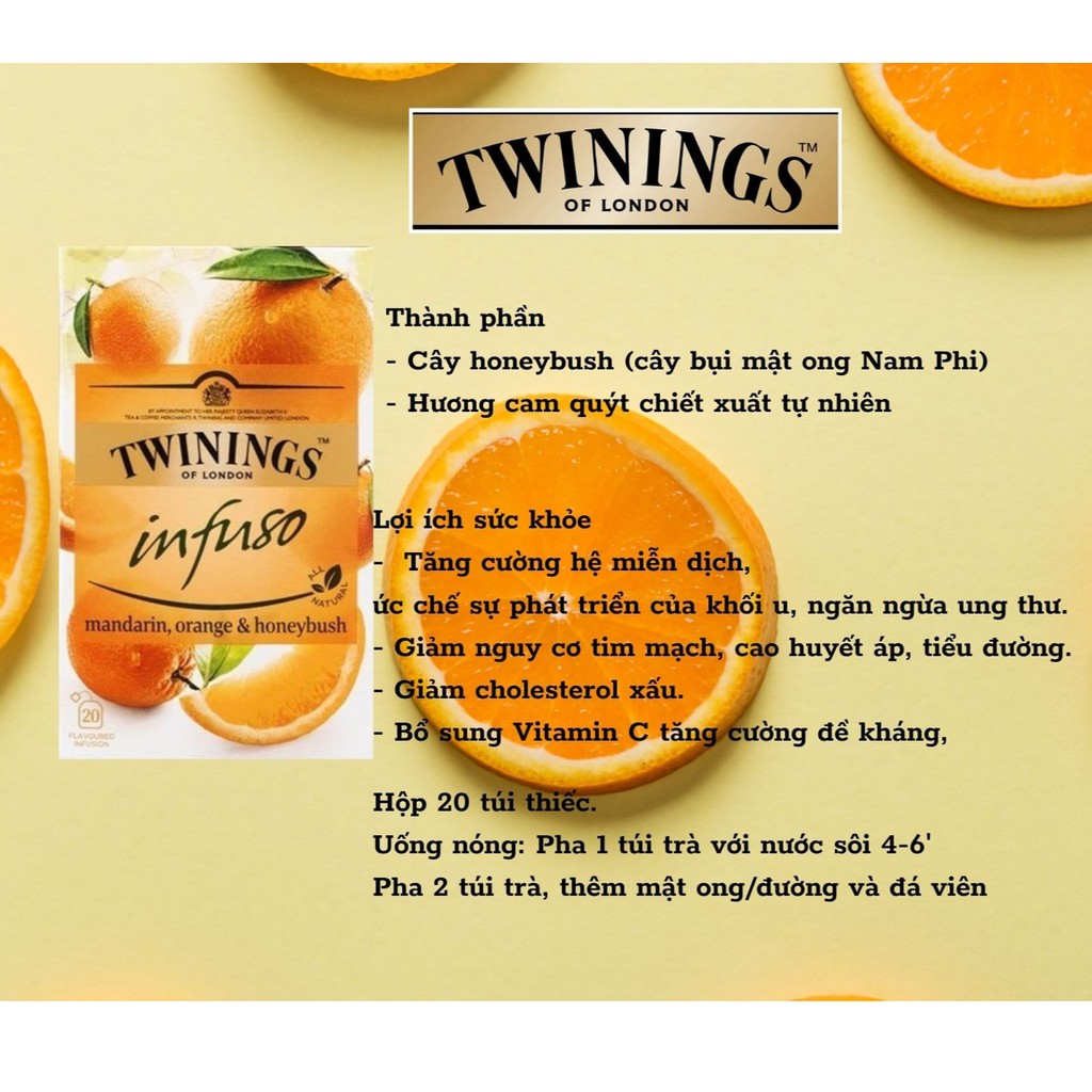 [Nowship q6 HCM] [Trà trái cây] trà Twinings cam quế, đề kháng, bạc hà date 2023 (hàng Anh nguyên seal)