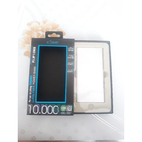 Pin sạc dự phòng Polymer 10.000 mAh Type C eSaver PJ JP106S