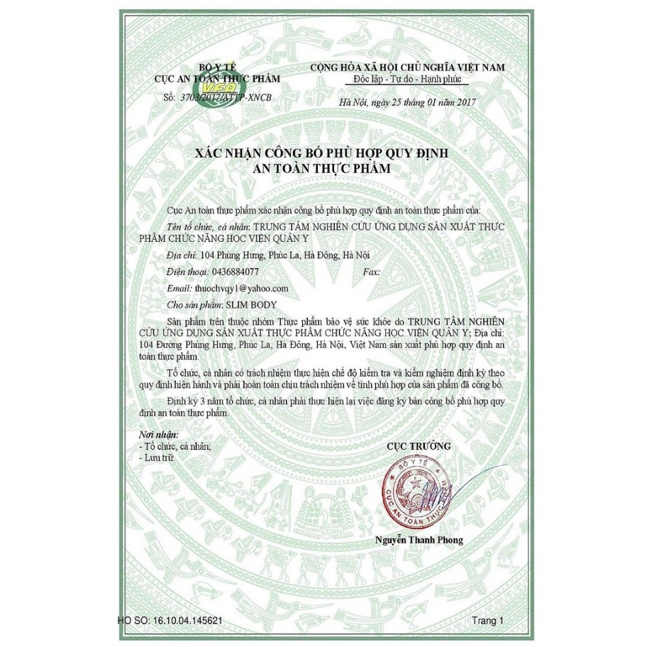 Viên uống Giảm Cân Slim Body Học Viện Quân Y - Hộp 100 Viên | BigBuy360 - bigbuy360.vn