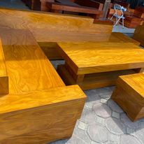 Bộ Sofa góc gỗ cẩm vàng