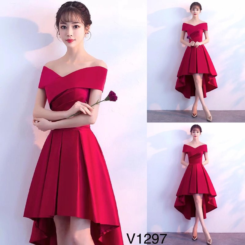 [ xả kho ] MiD Đầm đỏ gấm Hàn V1297 công chúa Mie Design kèm ảnh thật