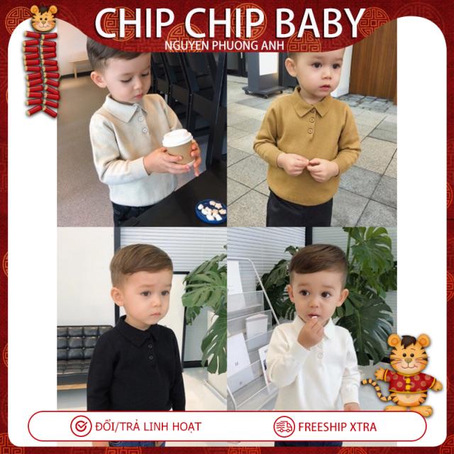 Áo polo len dài tay cho bé 1-5/6 tuổi