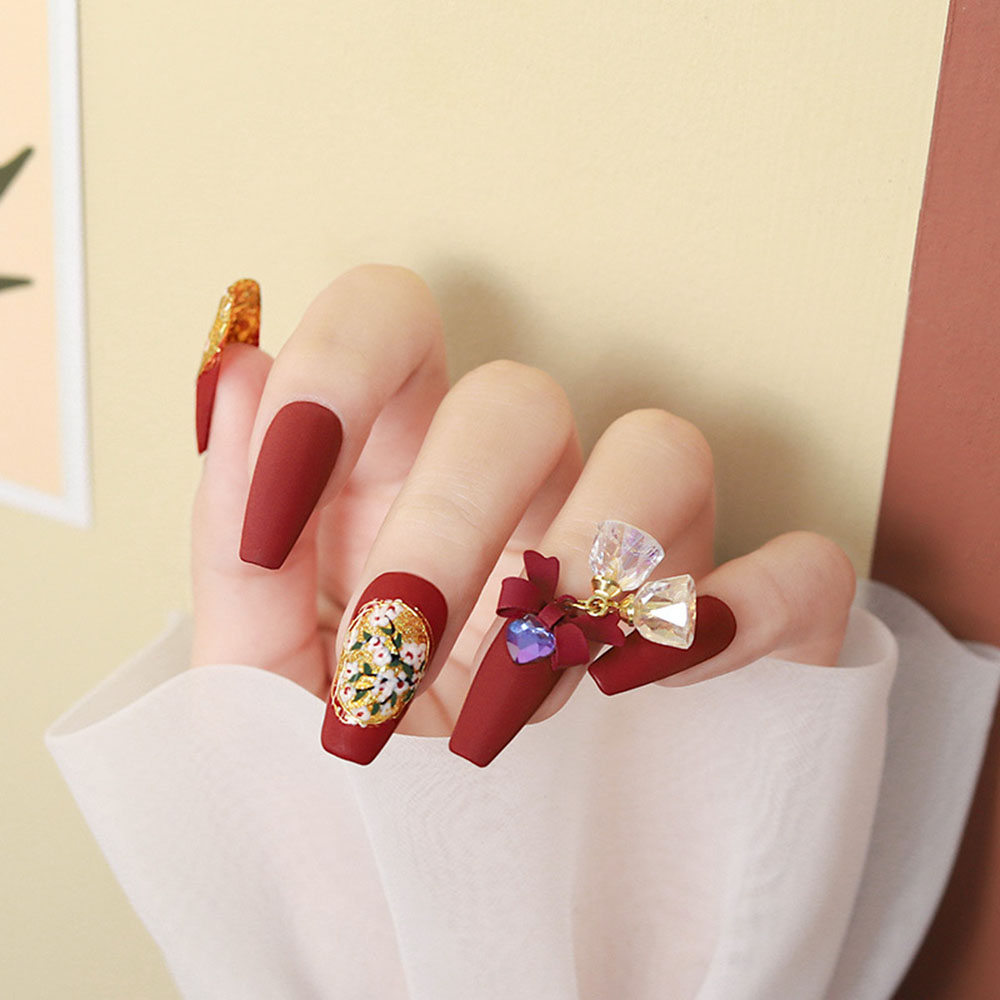 CHARMS 1 Phụ Kiện Trang Trí Móng Tay Hình Nơ 3D Diy