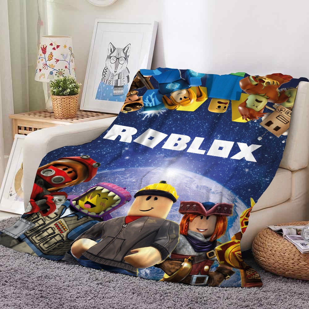 75cmx100cm Roblox Flannel Chăn ✷ ❈ Anime In Hình Ném Chăn Kẻ Sọc Phòng Ngủ Phòng Khách Chăn Ấm Áp Mềm Cho Trẻ Em