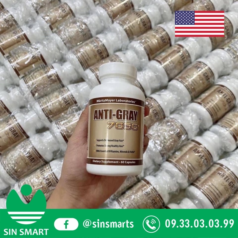Viên Uống ANTI-GRAY 7050 hỗ trợ bạc tóc 60 viên - Hàng Mỹ