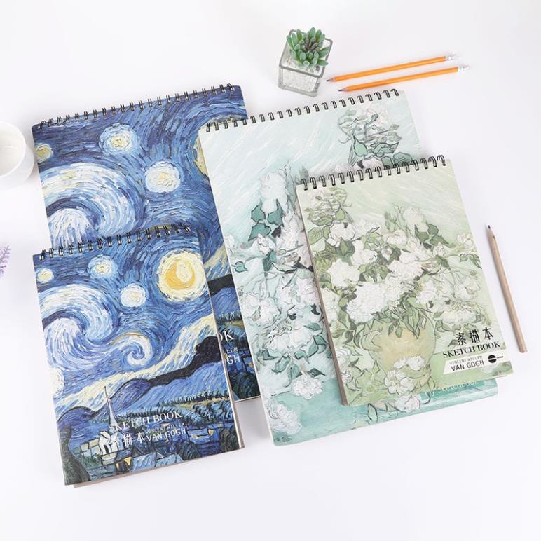 Sketchbook KOLANO sổ vẽ phác thảo, ký họa 100 trang A4, A5 gáy xoắn bìa họa tiết 160g SN-001381