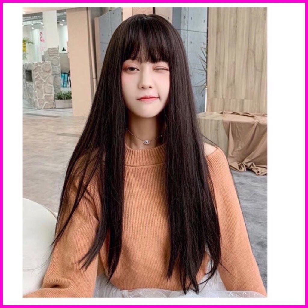 Tóc giả nguyên đầu❤️FREESHIP❤️Tóc giả cả đầu thẳng 8037