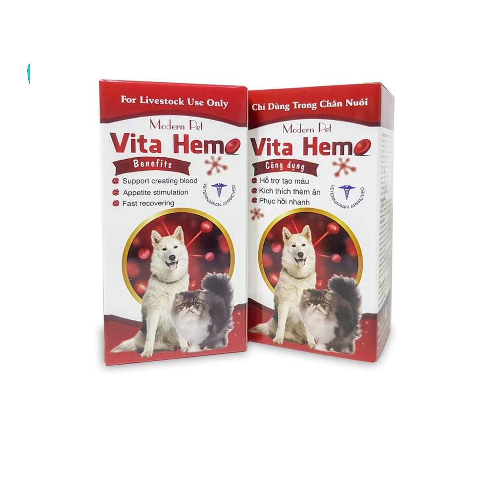 Bổ máu cho chó mèo VITA-HEM hỗ trợ tạo máu kích thích thèm ăn - chai 100ml