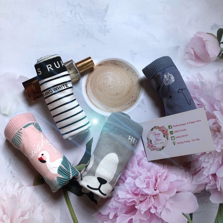 Quần lót nữ ⚠️Mã AT47 / CHE TÊN SẢN PHẨM ⚠️ Combo 5 Quần lót mềm mịn chất liệu cotton, thấm hút, co giãn 4 chiều
