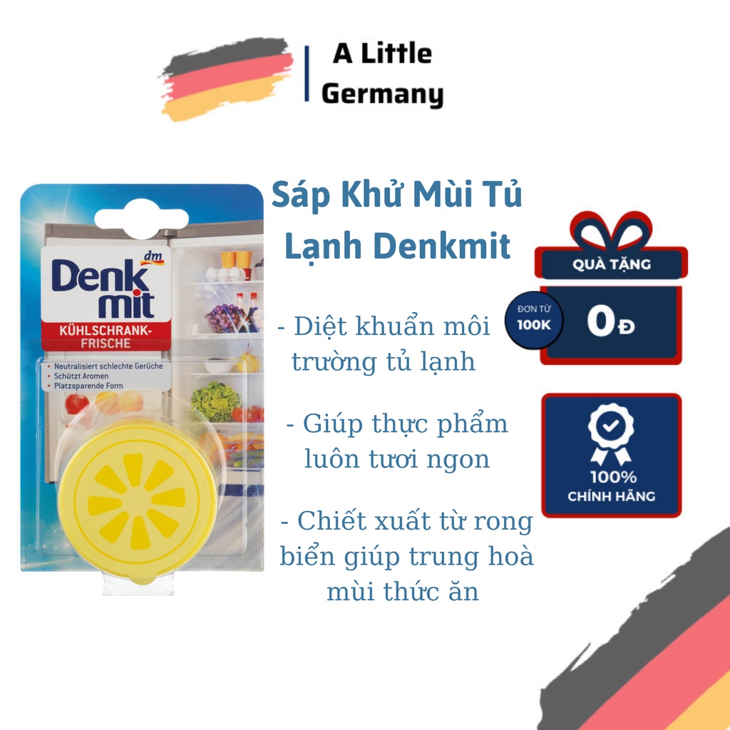 Sáp khử mùi tủ lạnh Denkmit 40g, sáp thơm chiết xuất rong biển giúp khử mùi và kháng khuẩn hiệu quả, Hàng Đức