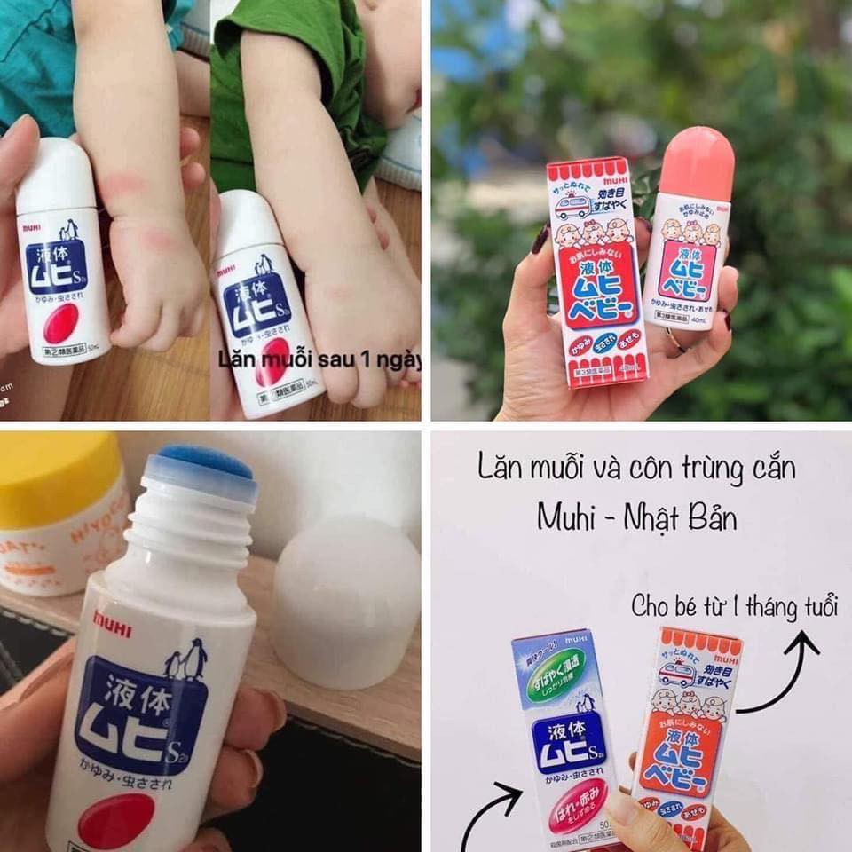 [Nhật] Lăn bôi đốt và côn trùng cắn Muhi 40ml-50ml