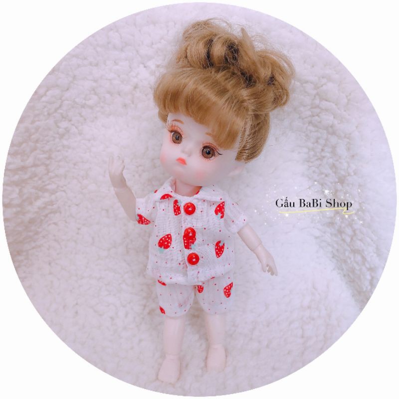 Set đồ ngủ kèm bịt mắt cho búp bê size 1/8, 1/6 bjd, baboliy, ob11, ddf, babies,xinji, blythe, animator