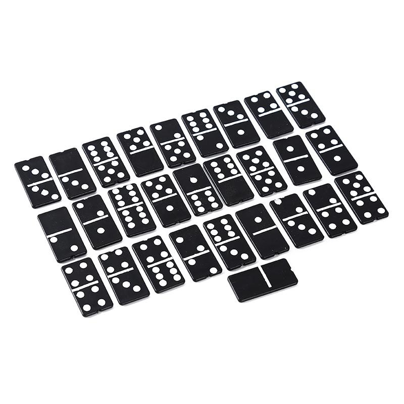 Domino Card Game Adult Interactive Board Game Black Set 28pcs Children Plastic