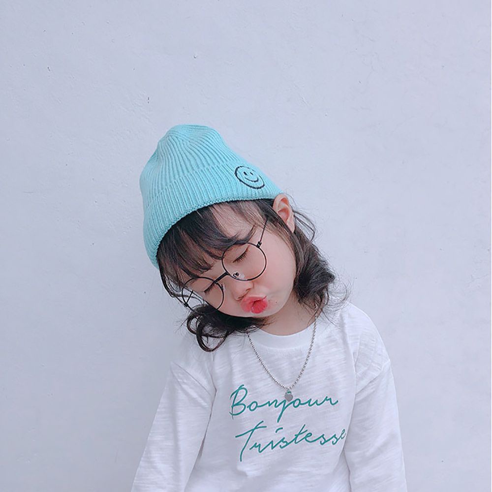 Mũ len thời trang đan hình mặt cười đáng yêu nhiều màu giữ ấm phong cách mùa đông hợp thời trang cho bé