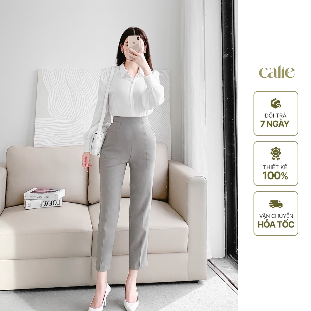 Quần baggy cạp lé cách điệu dáng đứng thời trang công sở Calie QB011