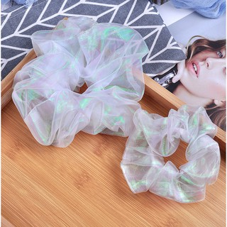 Combo Hai Dây Buộc Tóc Scrunchies Nữ Màu Trắng