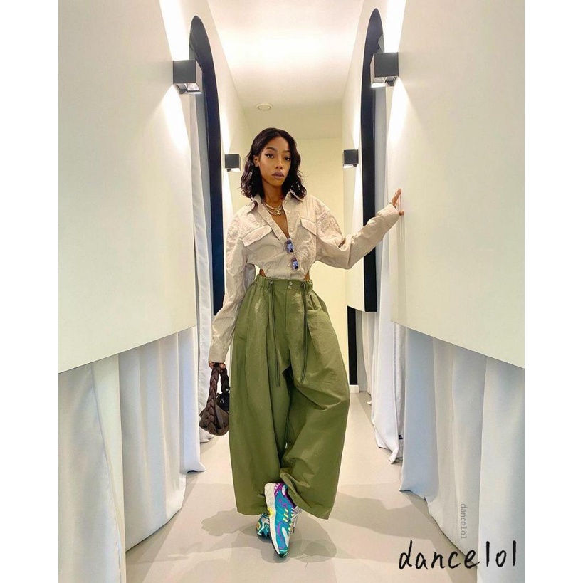 Quần Dài Nữ Ống Rộng Màu Sắc Đa Dạng Nhảy Múa 1O1-y2k