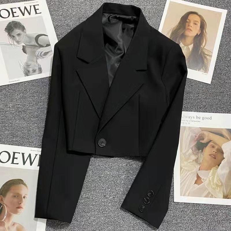 The store is on holiday  please chat with customer service! Áo Khoác Vest Đen Siêu Ngắn Dáng Ôm Thời Trang Mùa Thu 2022 Cho Nữ