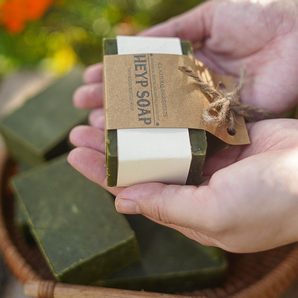 Xà Phòng Mướp Đắng Rừng HEYP SOAP, Xà Phòng Hữu Cơ Ngừa Mụn Lành Tính Cho Da Mặt Và Body