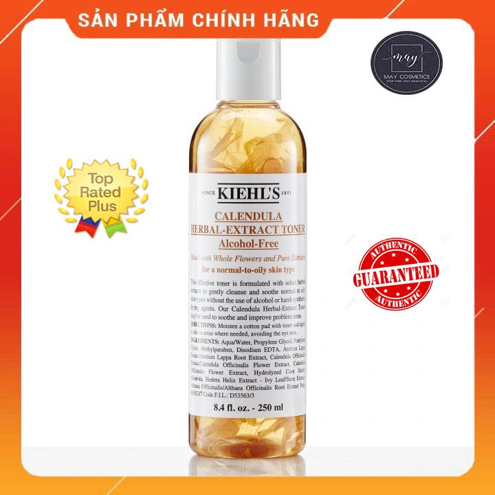 Toner hoa cúc Kiehl’s Calendula Herbal Extract Alcohol 250ml/500ml- Tone trắng da