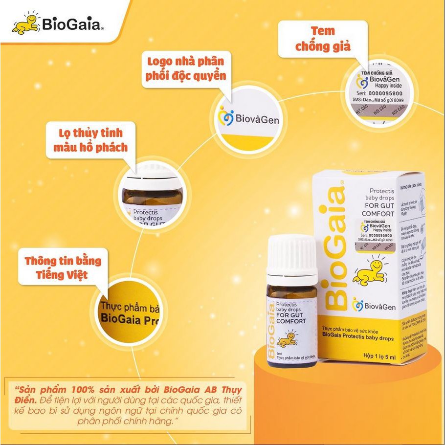 Biogaia Protectis Drops 5ml Men vi sinh cho trẻ sơ sinh Nhập Khẩu Chính Hãng từ Thuỵ Điển
