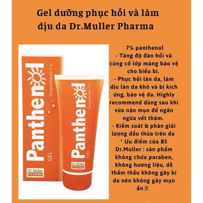 Gel dưỡng phục hồi và làm dịu da B5 Dr.Muller Pharma Panthenol
