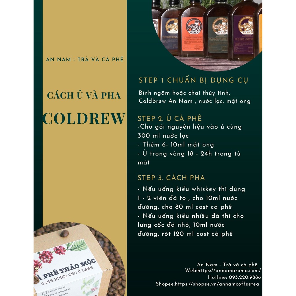 Combo 5 vị Cà phê ủ lạnh - cold brew túi lọc