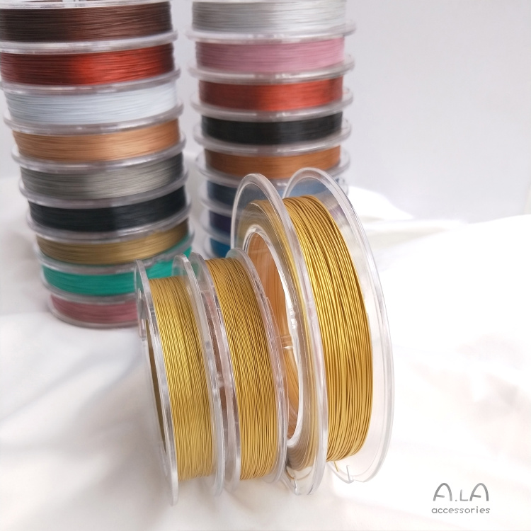 Cuộn sợi tơ vàng dùng để làm vòng tay/ vòng cổ/ đính hạt cườm tiện dụng DIY
