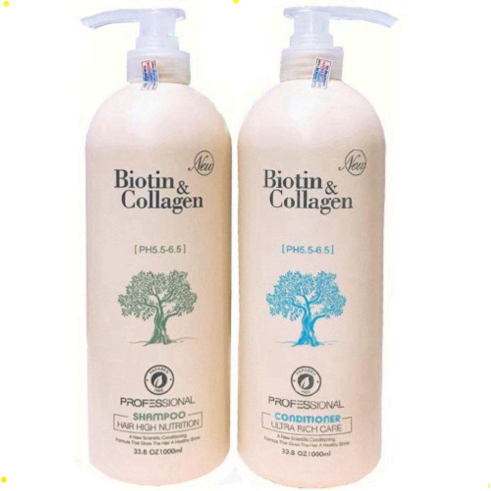 [cặp gội xả] Dầu gội biotin collagen trắng 1000ml chính hẵng mới, cặp 1 gội 1 xả Hot