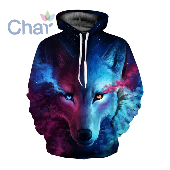 Áo hoodie in hình sói vũ trụ 3D kỹ thuật số cho nam | BigBuy360 - bigbuy360.vn