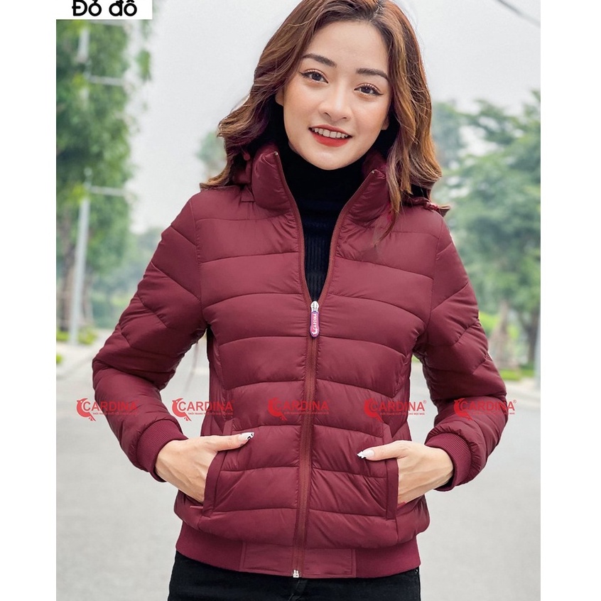 Áo phao nữ CARDINA chất gió trơn trần bông siêu nhẹ Nhật cao cấp xua tan mùa đông giá lạnh 1PF02.