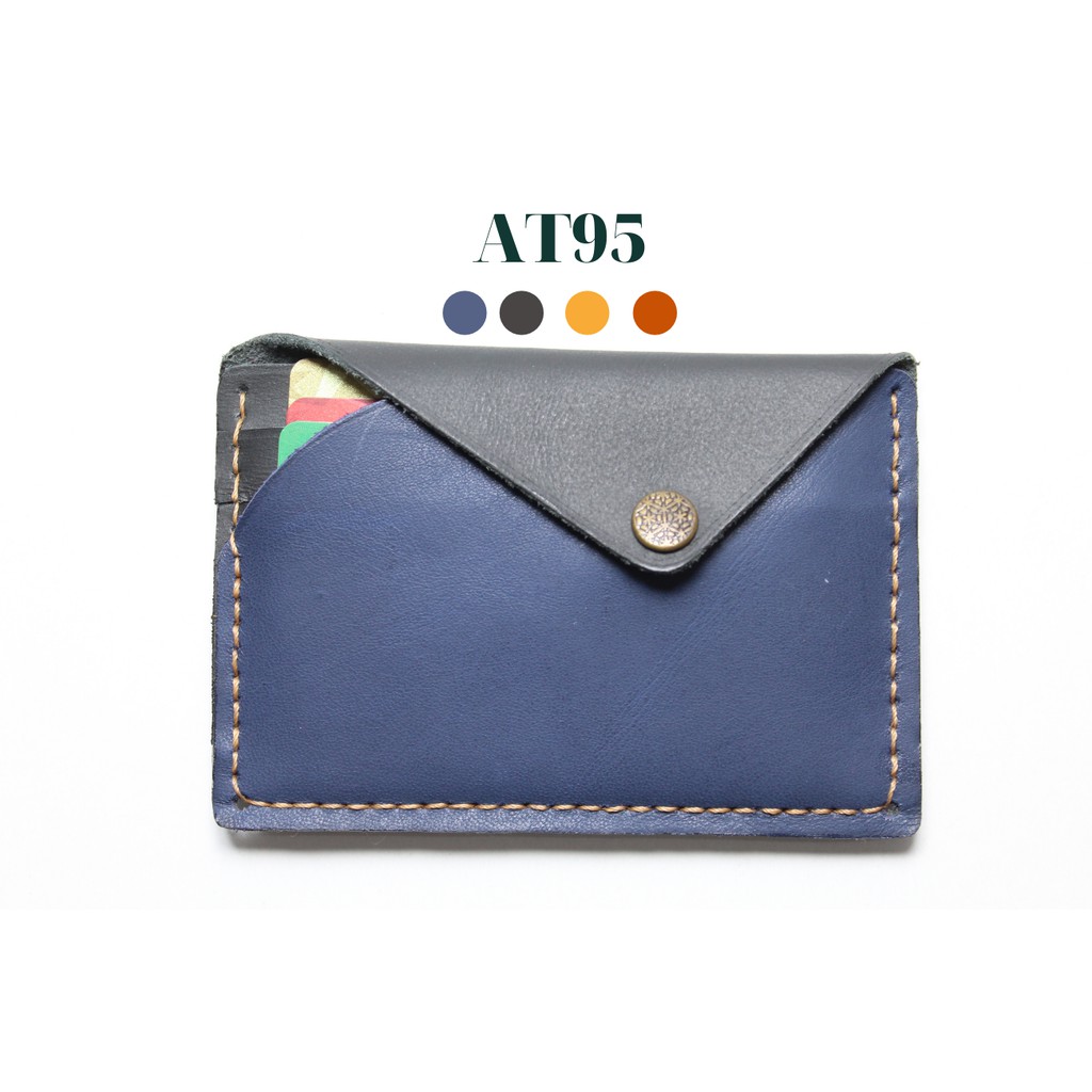 Ví mini card đựng thẻ ATM nhỏ gọn da bò thật 100% hàng thủ công cao cấp AT95 Handmade