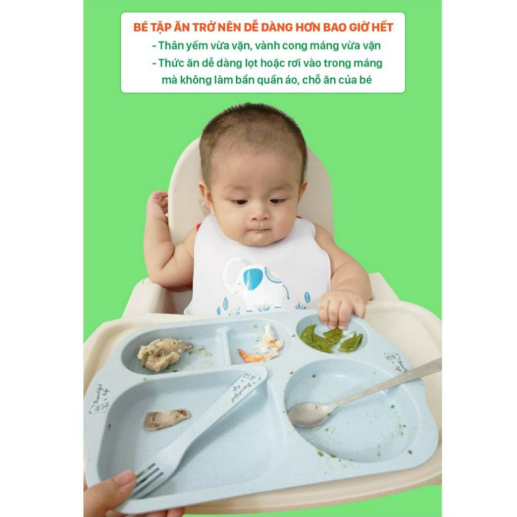 Yếm ăn dặm cho bé silicon cao cấp * GOOD BEAR* chống thấm cho bé có máng siêu mềm dẻo đủ hình