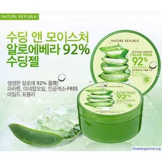 Auth 100%) Gel Lô Hội Đa Công Dụng Của Hãng Mĩ Phẩm Hàn Nổi Tiếng Nature Republic Soothing & Moisture Aloe Vera
