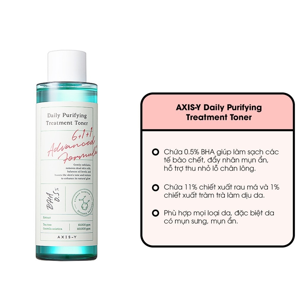 Nước Hoa Hồng Làm Giảm Mụn AXIS-Y Daily Purifying Treatment Toner 200ml