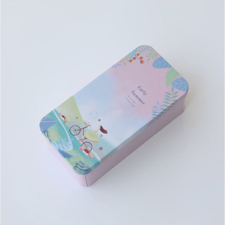 Hộp thiếc đựng đồ để bàn phong cách Hàn Quốc sáng tạo (Dài 16cm x Rộng 8cm x Cao 5.5cm)