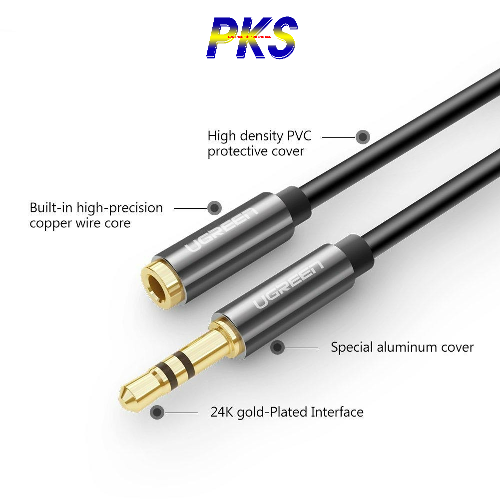 Cáp Audio 3.5mm nối dài cao cấp chính hãng Ugreen 10538