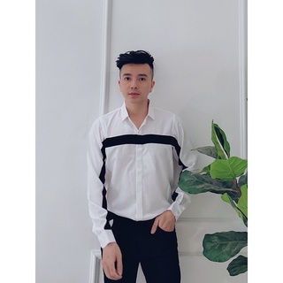 Sơ mi trắng viền đen