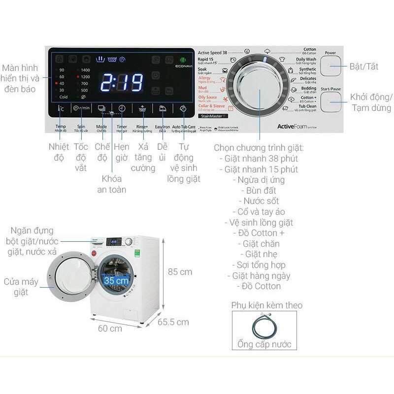 Máy giặc Panasonic inverter 9kg Na-V90FG1WVT