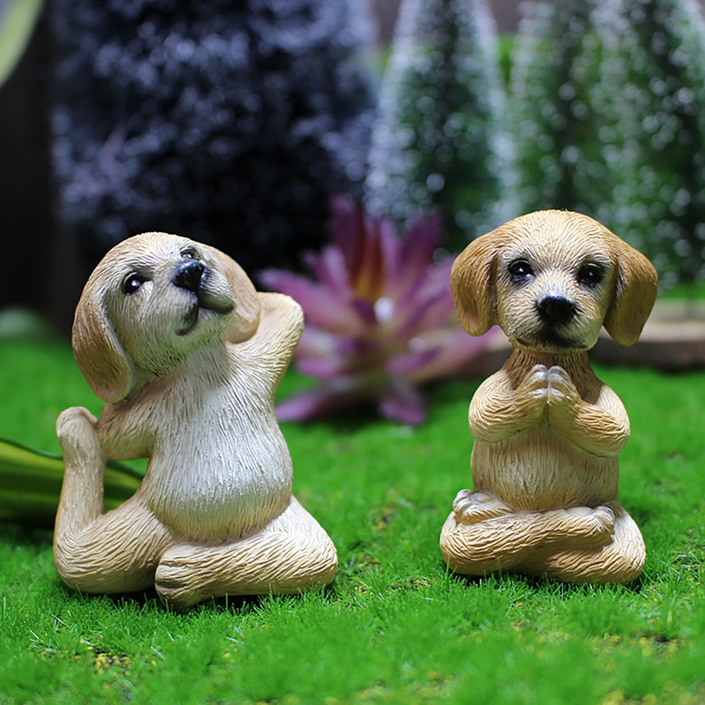[Hot]❋ Set 5 Mô Hình Động Vật Tập Yoga/Tiểu Tượng/Sân Vườn Trang Trí
