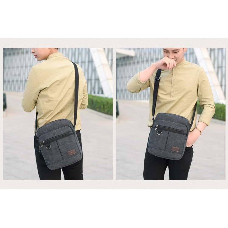 Túi đeo chéo vải bố Ronggaodar size lớn