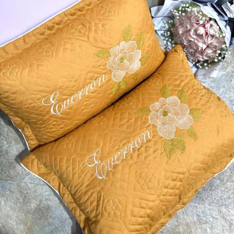 vỏ gối satin thêu trần bông loại 1 kích thước 48*68 | WebRaoVat - webraovat.net.vn