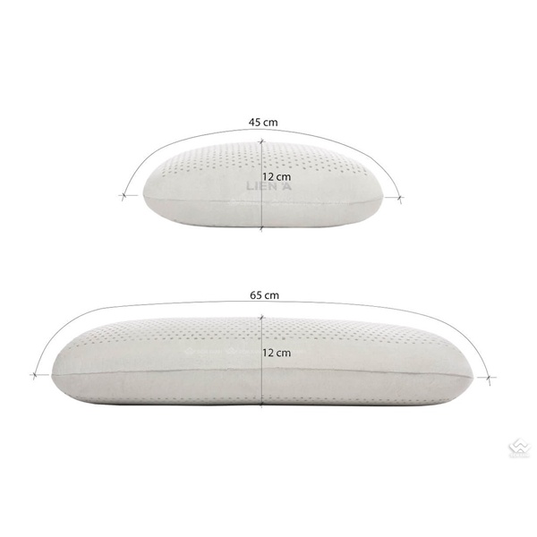 Gối cao su Liên Á oval grey C fusion than hoạt tính chính hãng