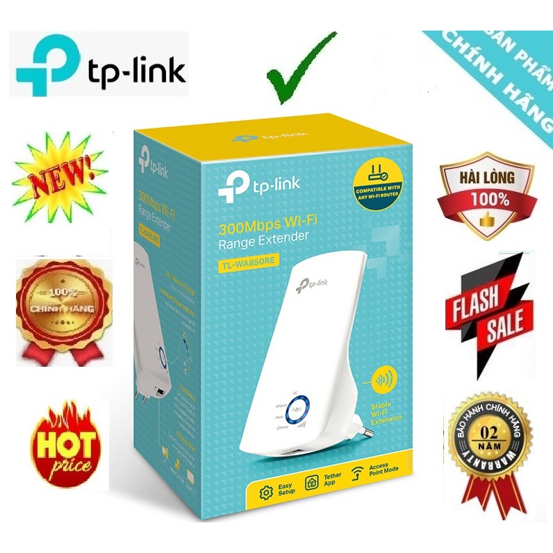 Bộ Mở Rộng Sóng WiFi TPLink TL-WA850RE 300Mbps Có Thêm Cổng Lan , Hàng Mới Chính Hãng BH24T