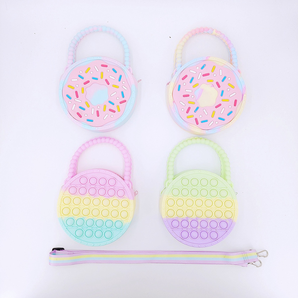 Pop It Túi Đeo Chéo Đựng Tiền Xu Đồ Chơi Bong Bóng Hình Đám Mây Hoa Cầu Vồng Dành Cho Bé Gái