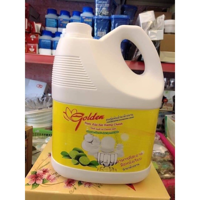 Nước rửa chén bát golden Hương Quế và Chanh của Công Ty Thái Lan Golden 3600ml